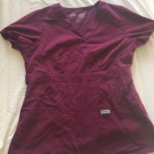 Burgundy scrub top